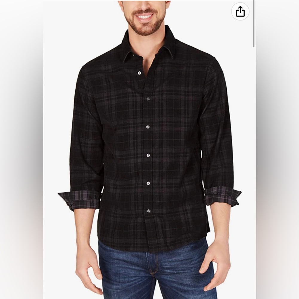 Michael Kors Mens Corduroy Button Down Shirt